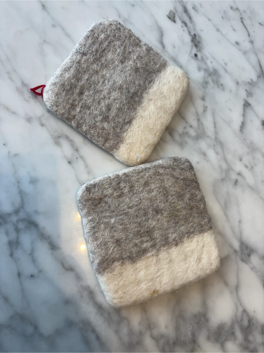 Simons Set of two wool felt coasters