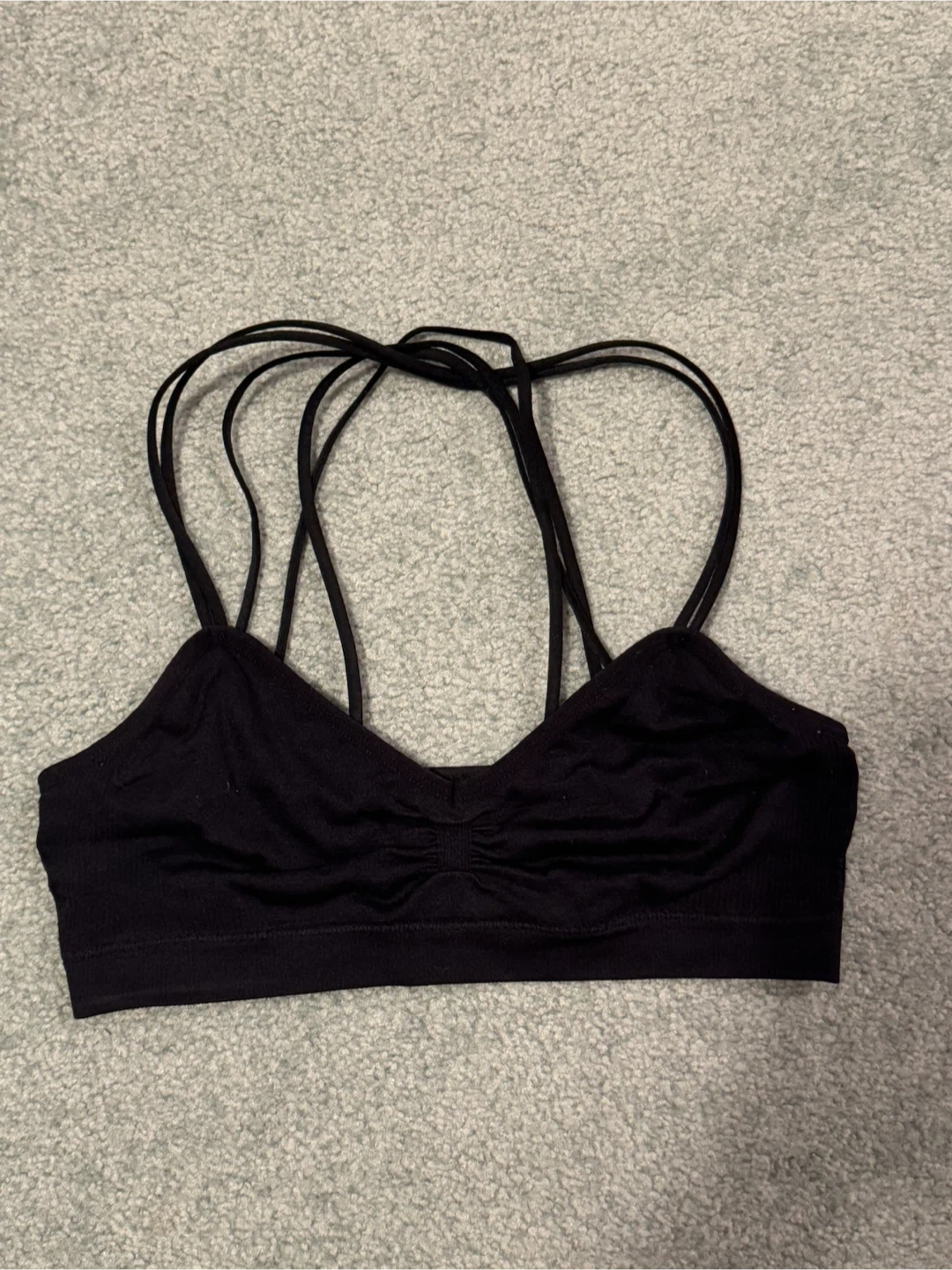 Black strappy cami bralette - S