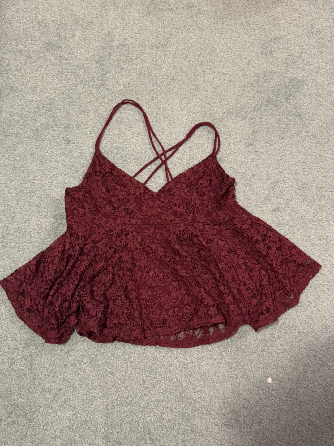 Abercrombie burgundy lace camisole - XS