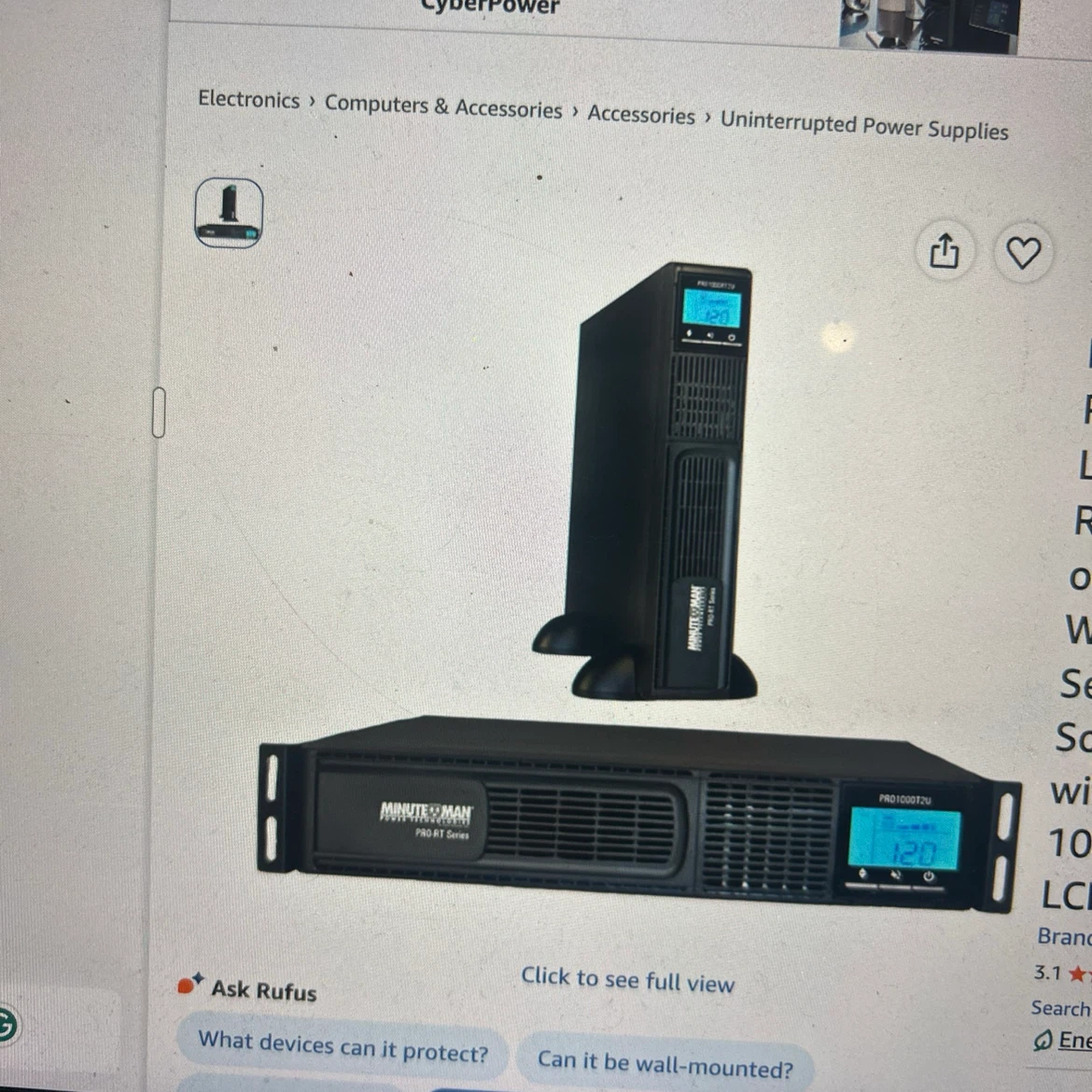 Minuteman PRO1000T2U Uninterruptible Power Supply