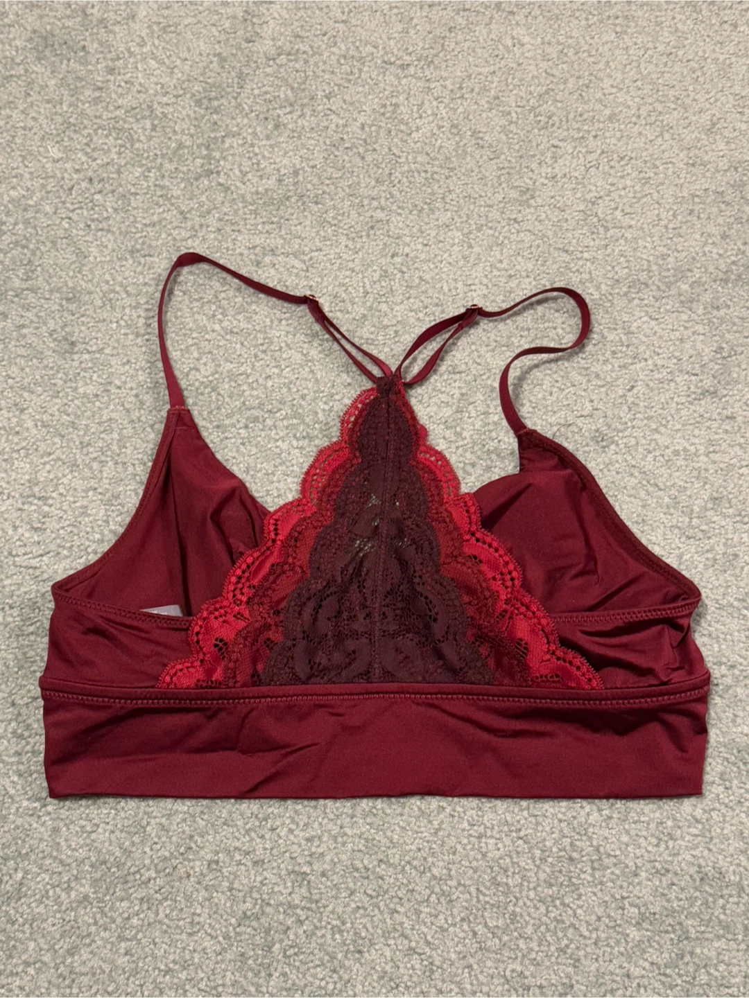 Aerie Maroon Lace Racerback Bralette - S - photo 3