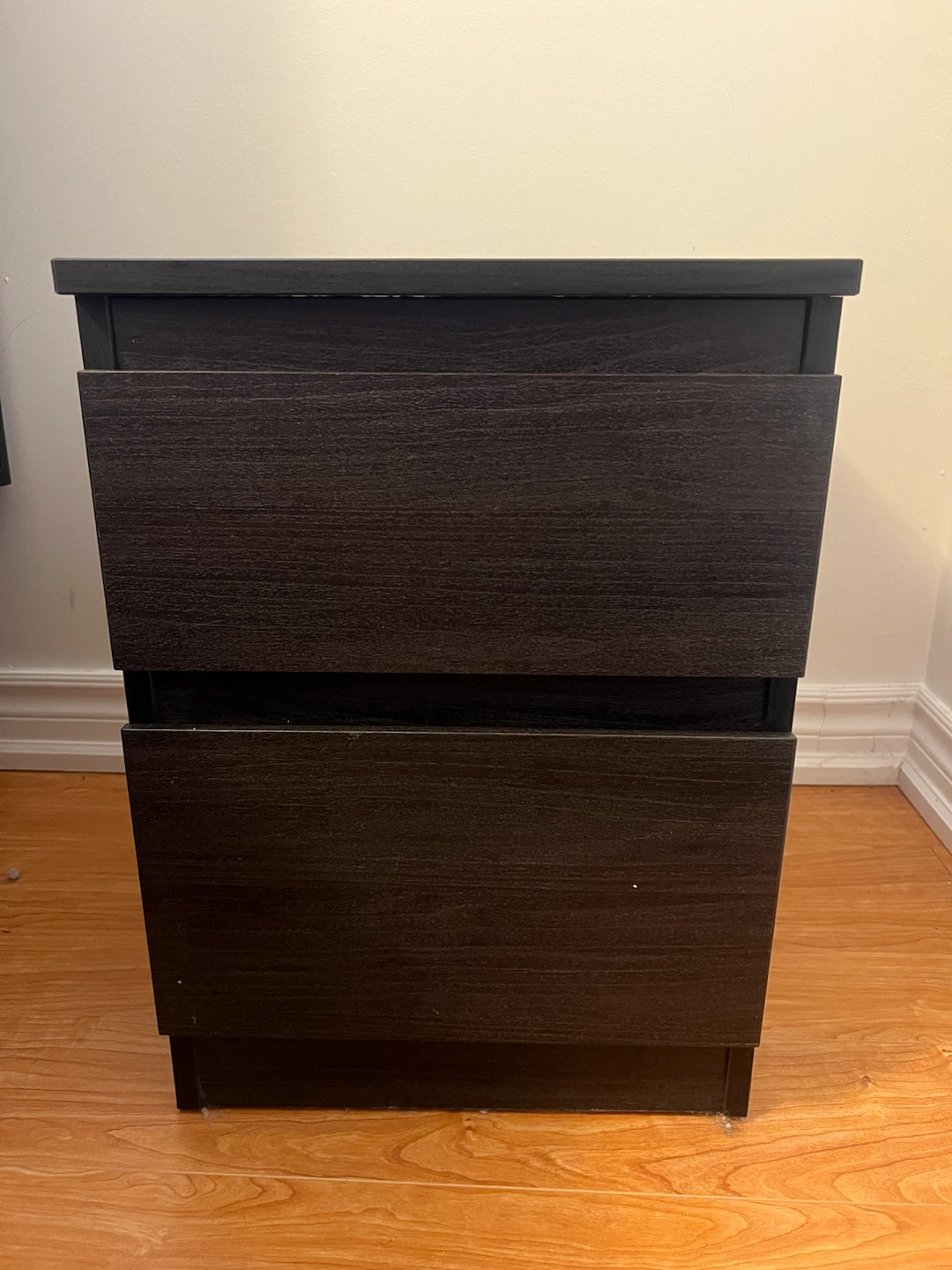 Dark Brown 2-Drawer Bedside Table