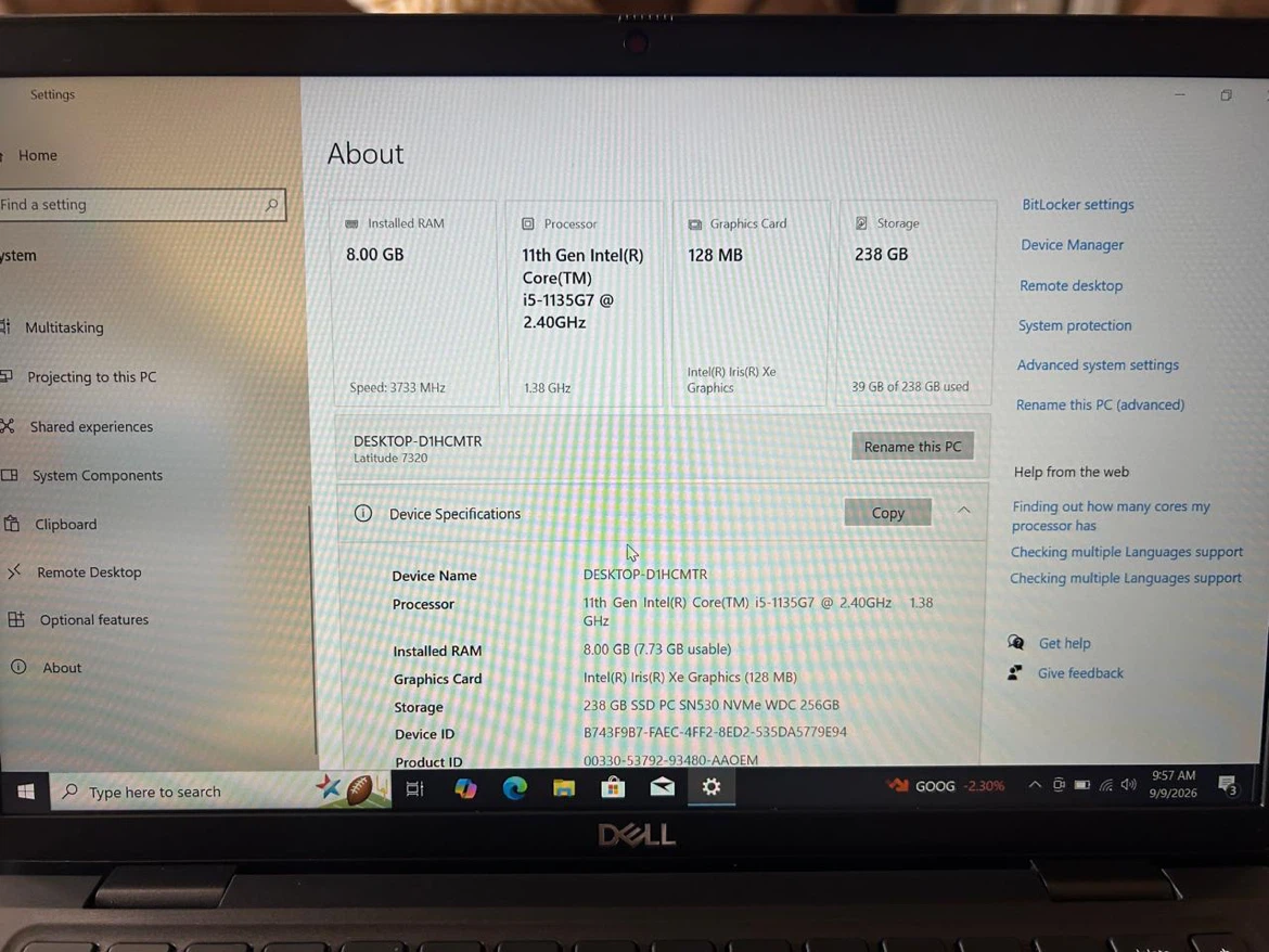 Dell Latitude 7320 Laptop - photo 4