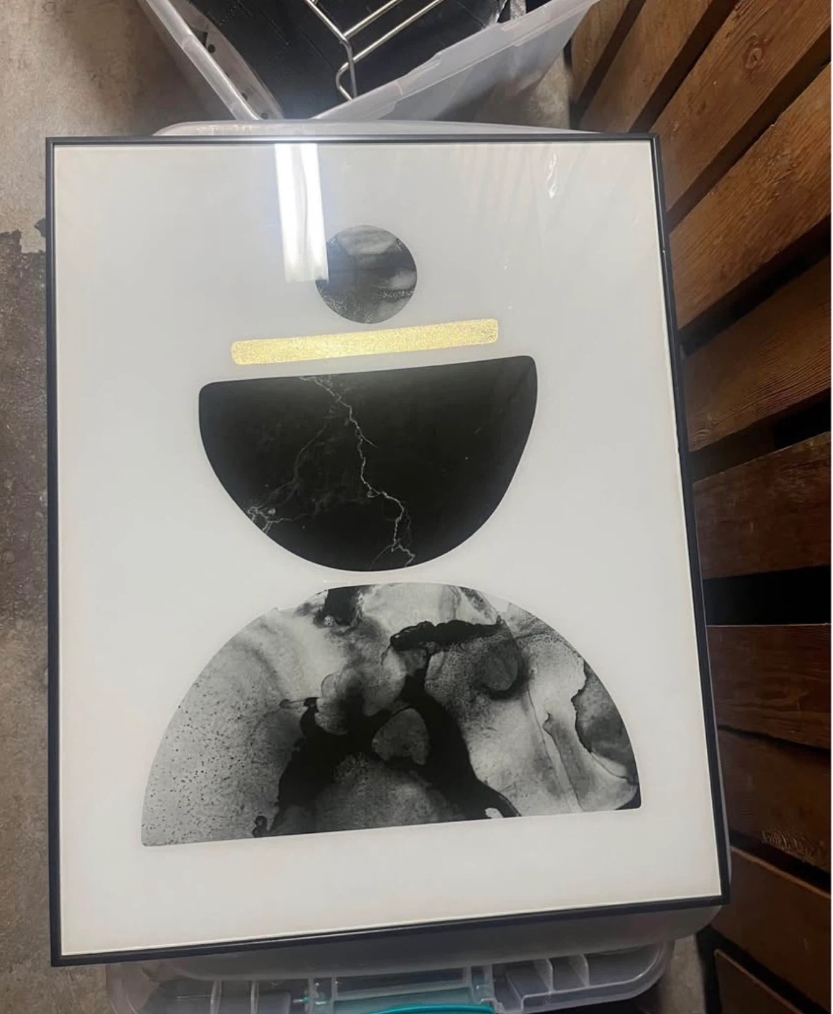Abstract Geometric Wall Art with Black Frame