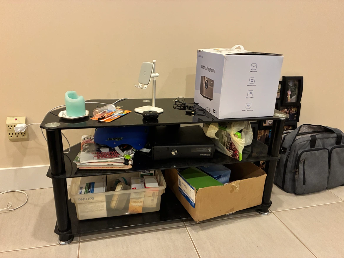 Black Glass TV Stand - photo 2
