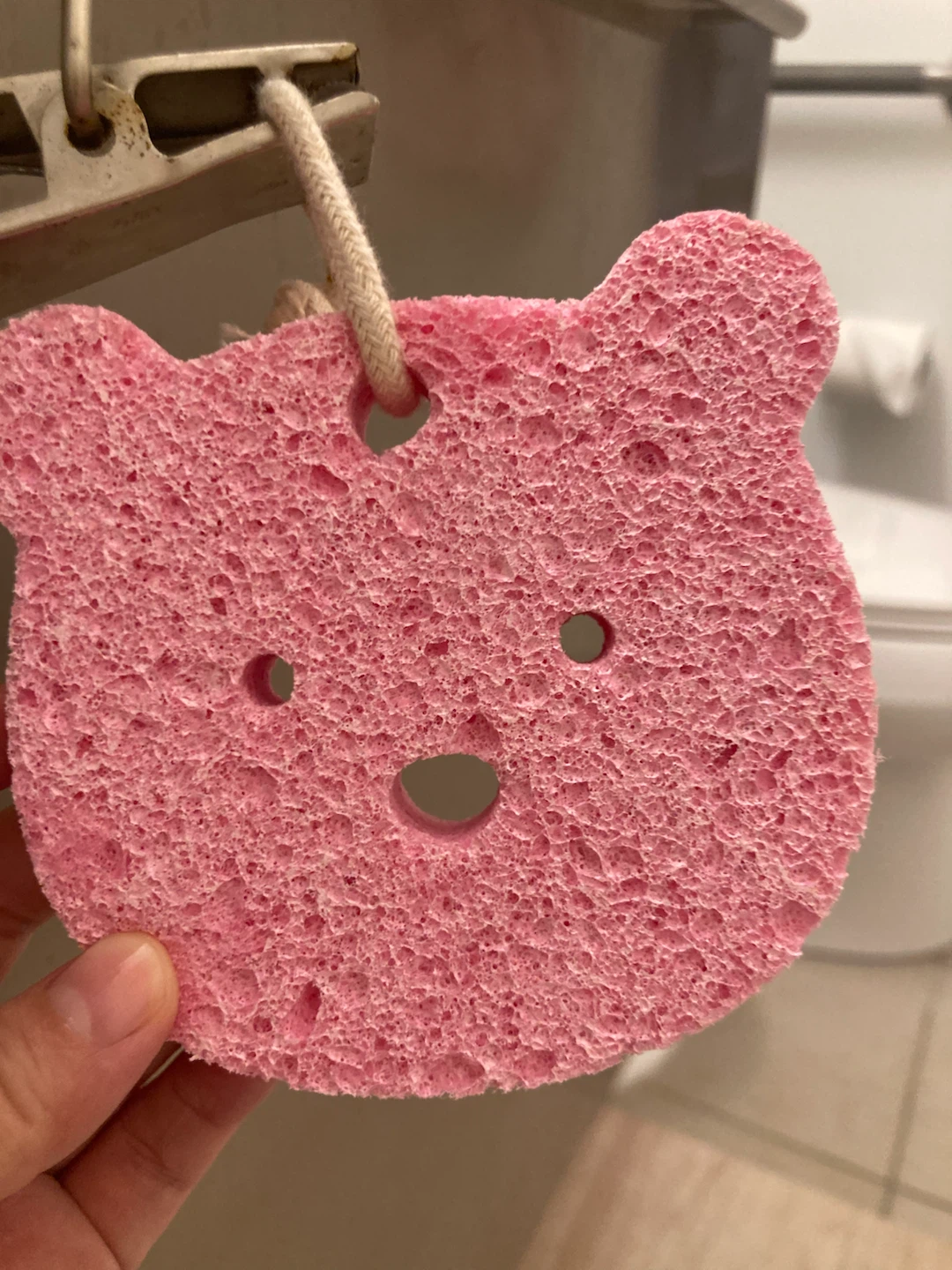 Pink Bear-Shaped Bath Sponge🏈
