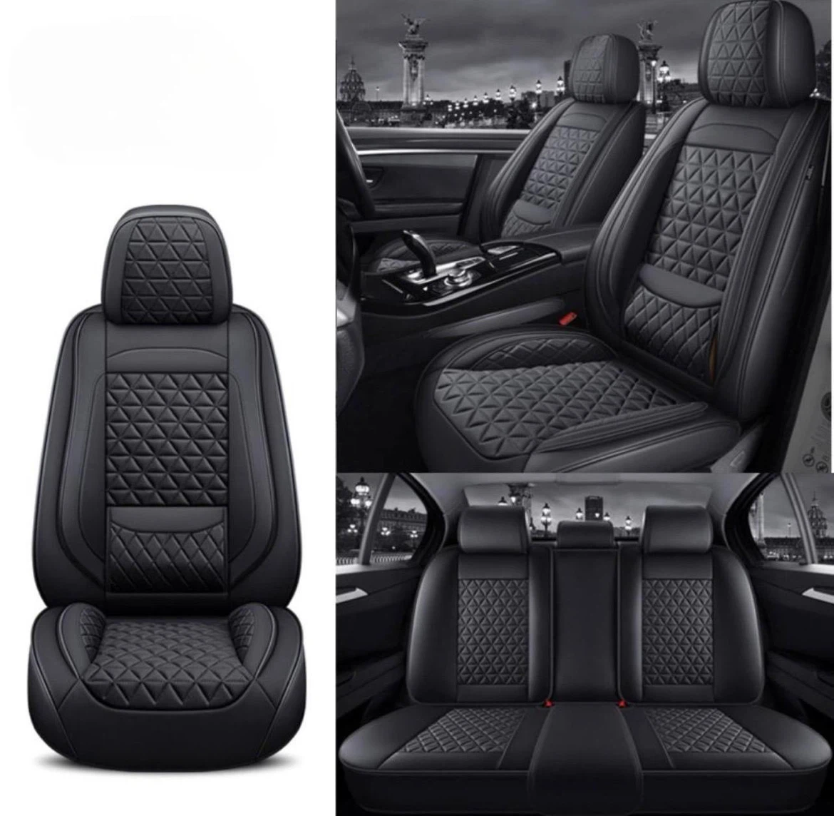 Black Quilted Car Seat Covers