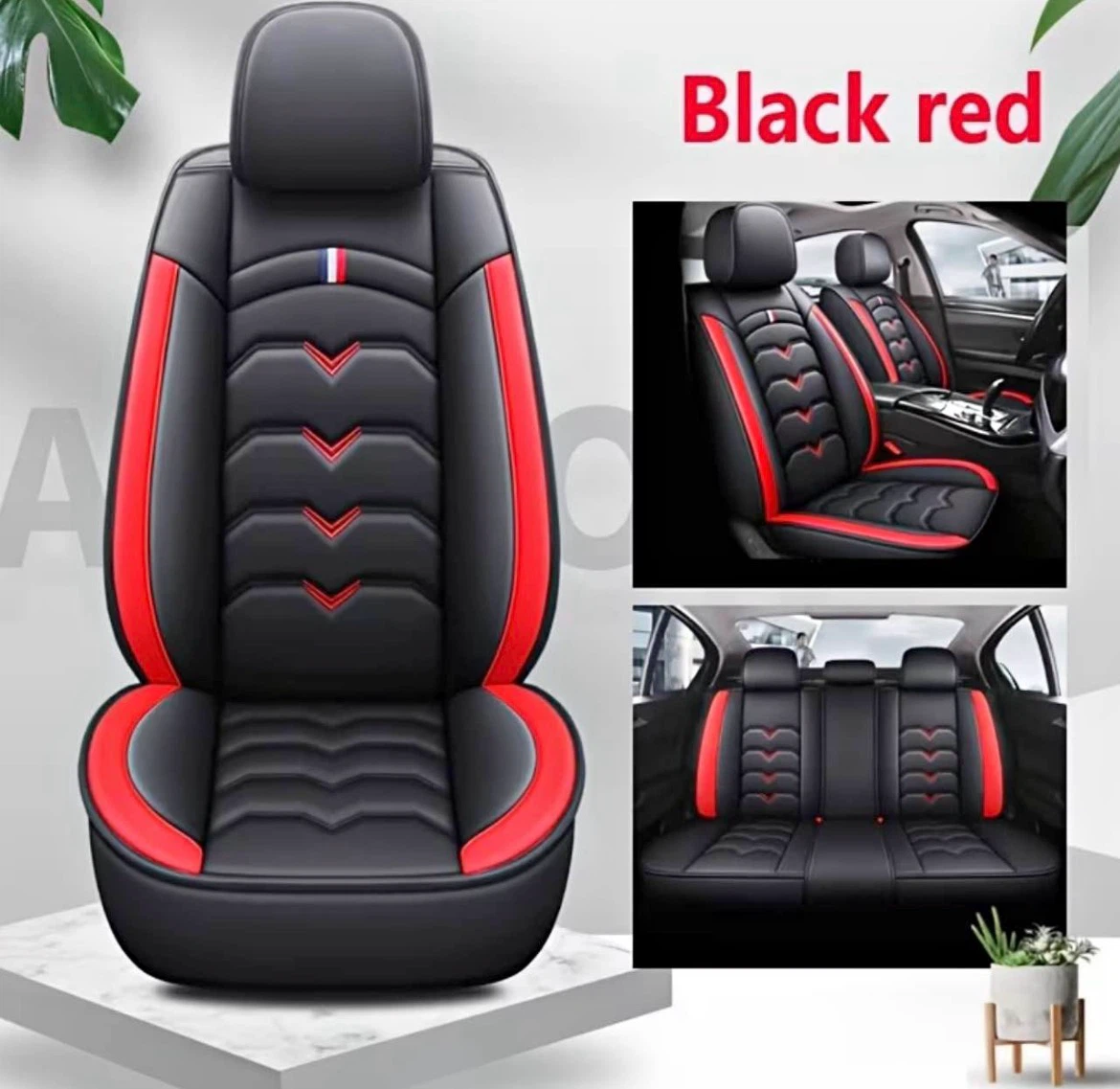 Black and Red Car Seat Cover Set