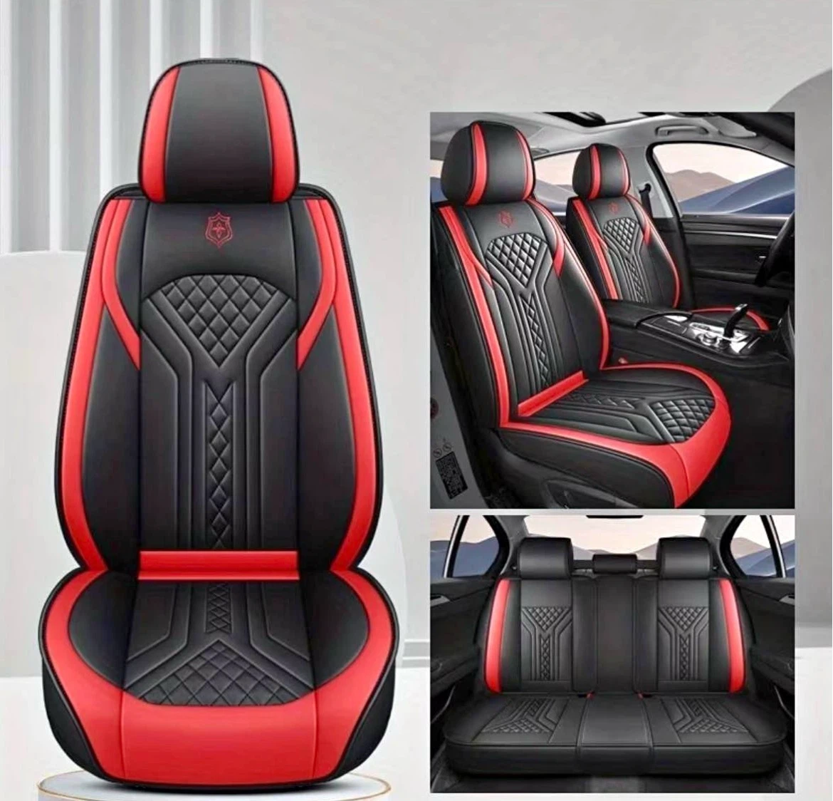 Black and Red Car Seat Cover Set