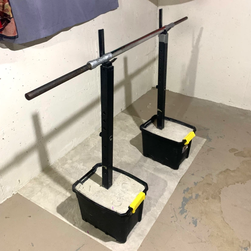 DIY Squat Rack with Barbell Adjustable Weight Lifting Home Gym - photo 2