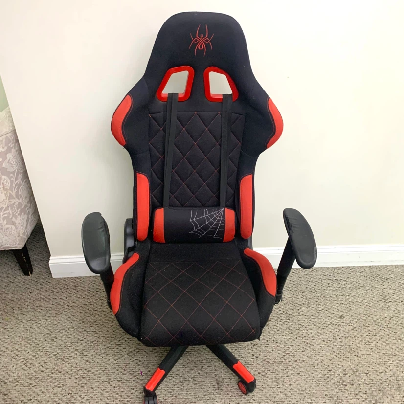 Gaming Chair Racing Style Computer Desk Chair Black Red Seat - photo 2
