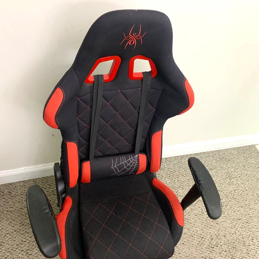 Gaming Chair Racing Style Computer Desk Chair Black Red Seat - photo 3