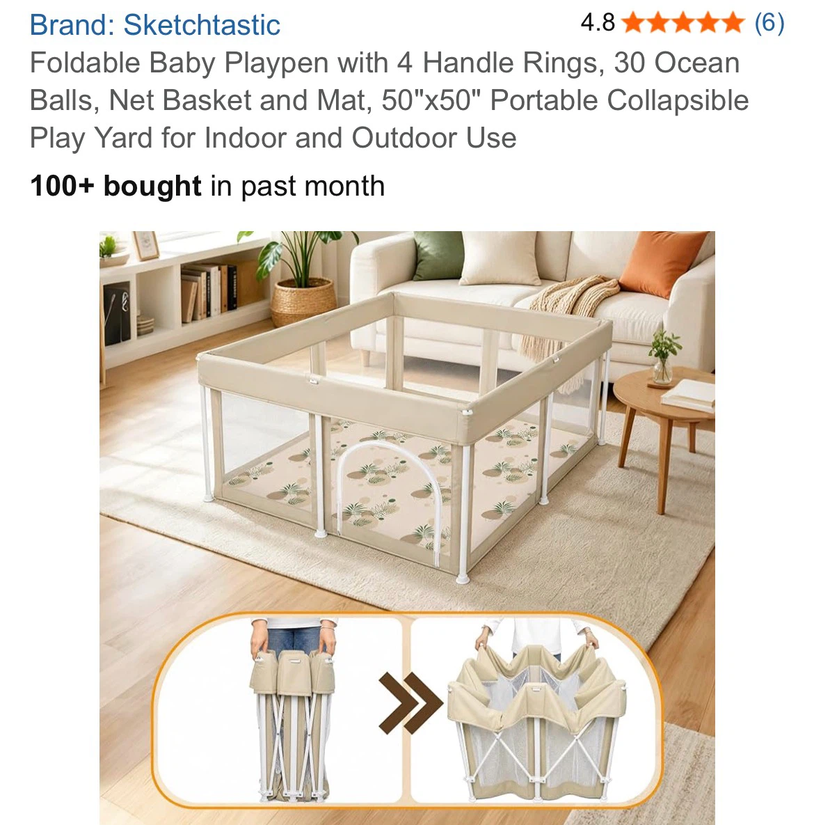 Sketchtastic Foldable Baby Playpen 50x50 - photo 2