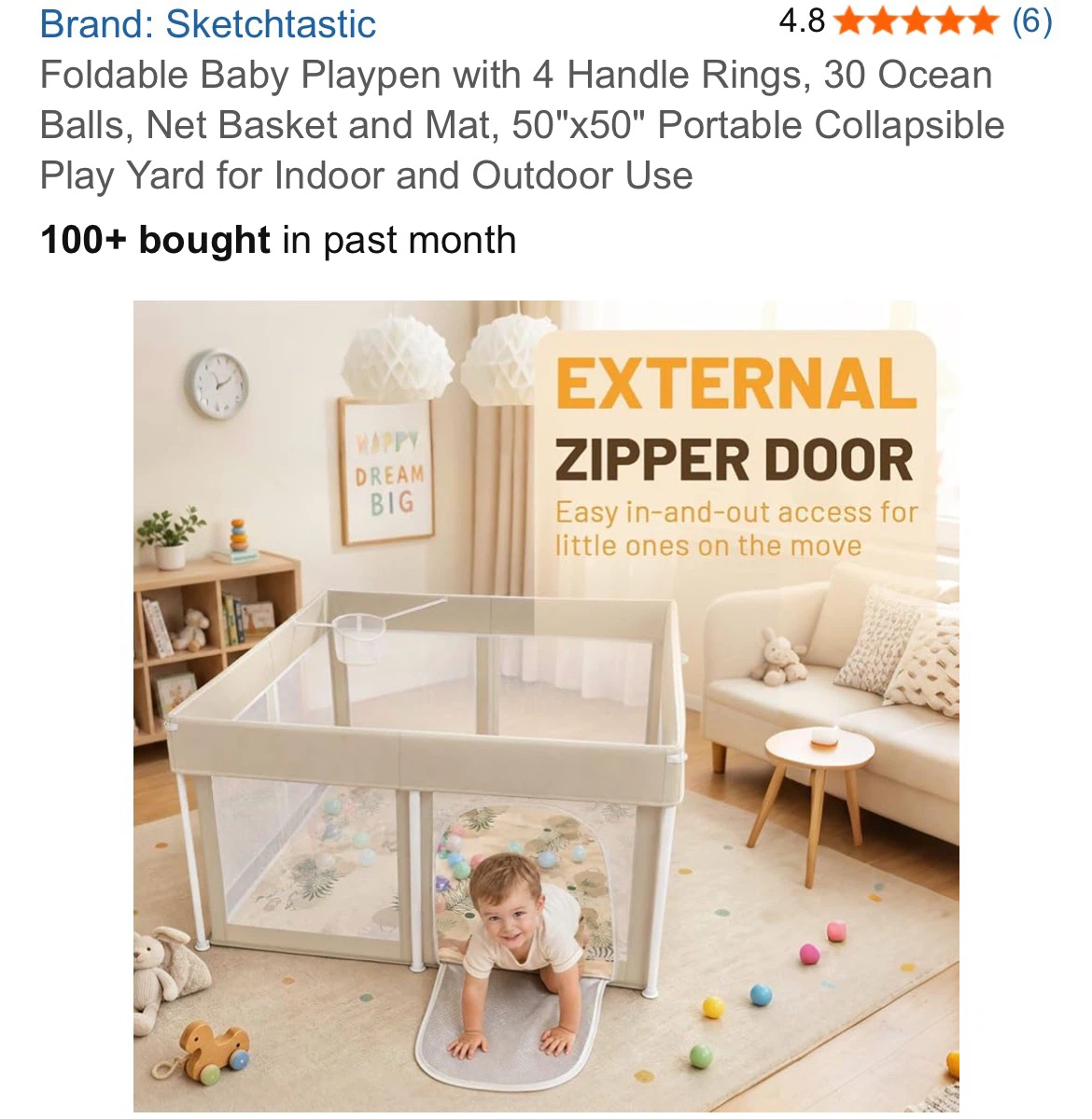 Sketchtastic Foldable Baby Playpen 50x50 - photo 3