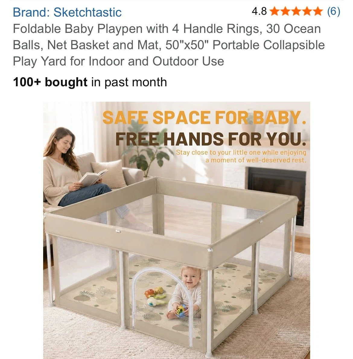 Sketchtastic Foldable Baby Playpen 50x50 - photo 4