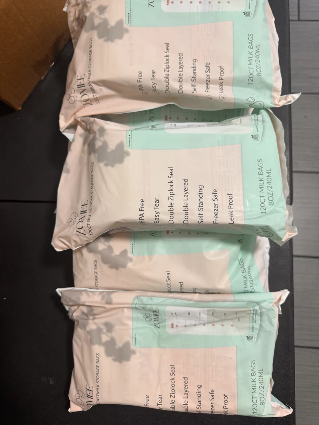 Zomiee 120 Count Breast Milk Storage Bags 8oz/240ml