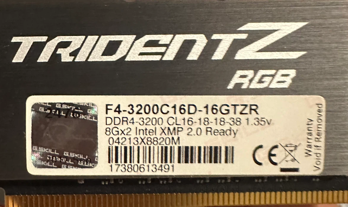 G.SKILL Trident-Z DDR4 3200Mhz CL16 RGB 4x8 OTO READ DESCRIPTION - photo 5
