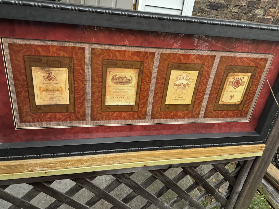 🏈 Framed Vintage Wine Label Wall Art