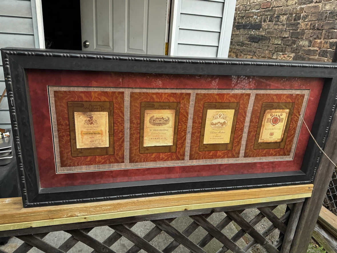 🏈 Framed Vintage Wine Label Wall Art - photo 2
