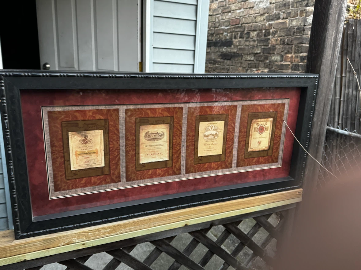 🏈 Framed Vintage Wine Label Wall Art - photo 3