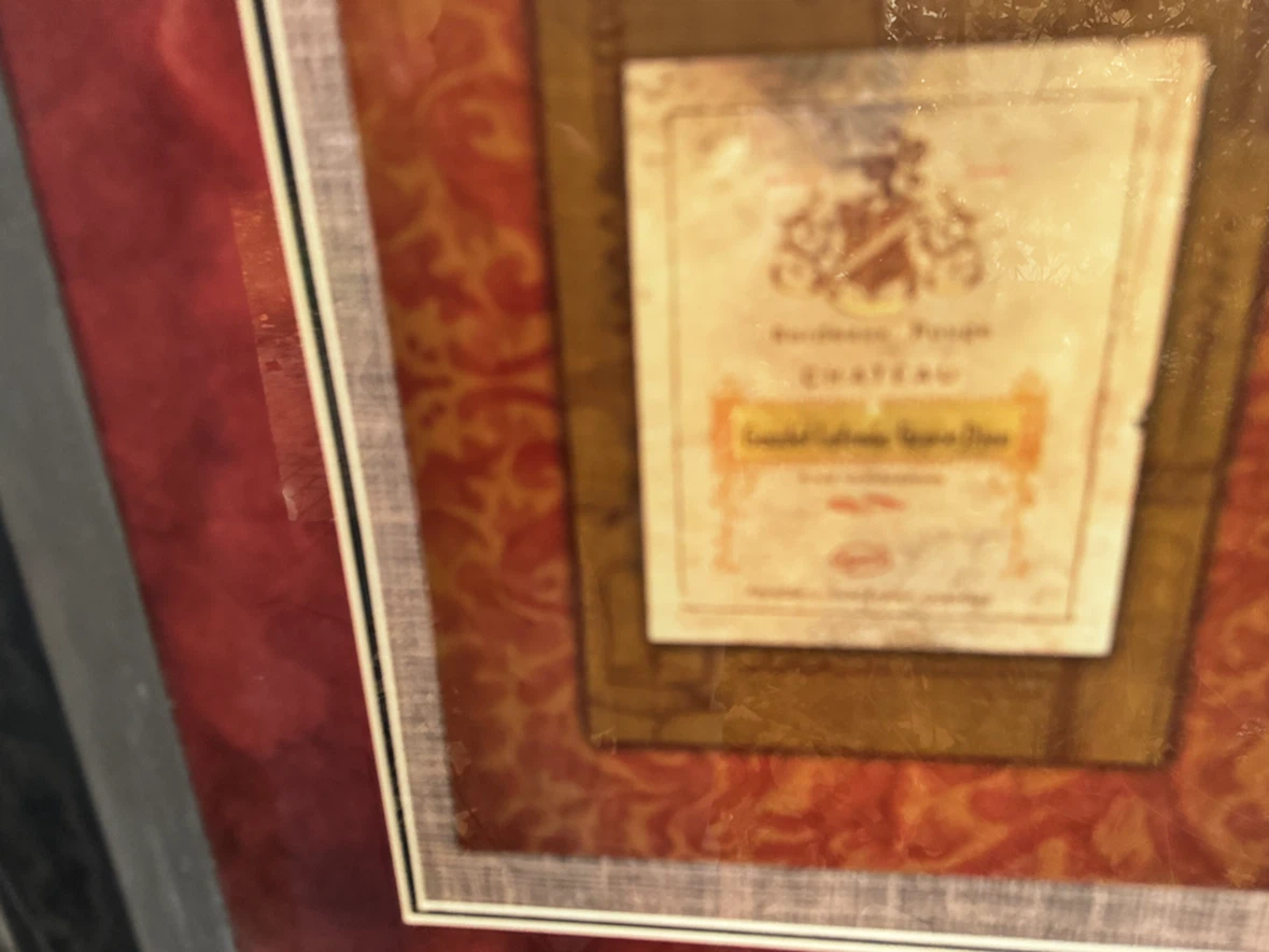 🏈 Framed Vintage Wine Label Wall Art - photo 4