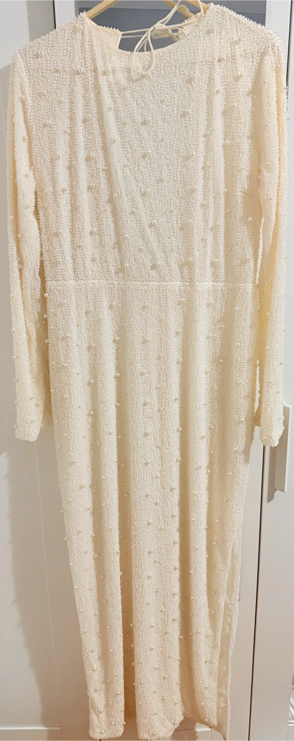 Oh Polly White Pearl Beaded Maxi Dress - photo 3