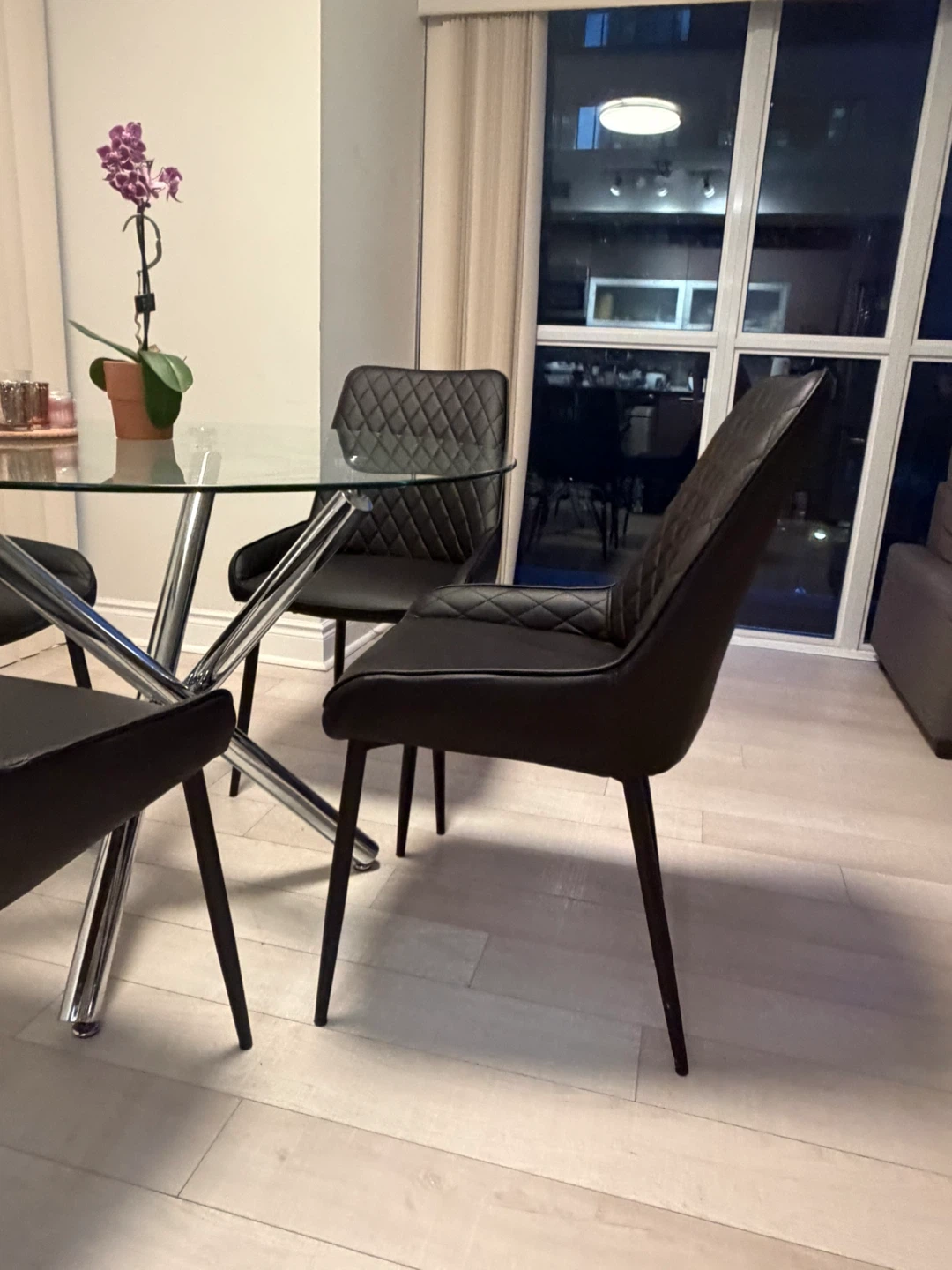 Glass Dining Table with 4 Chairs - photo 2