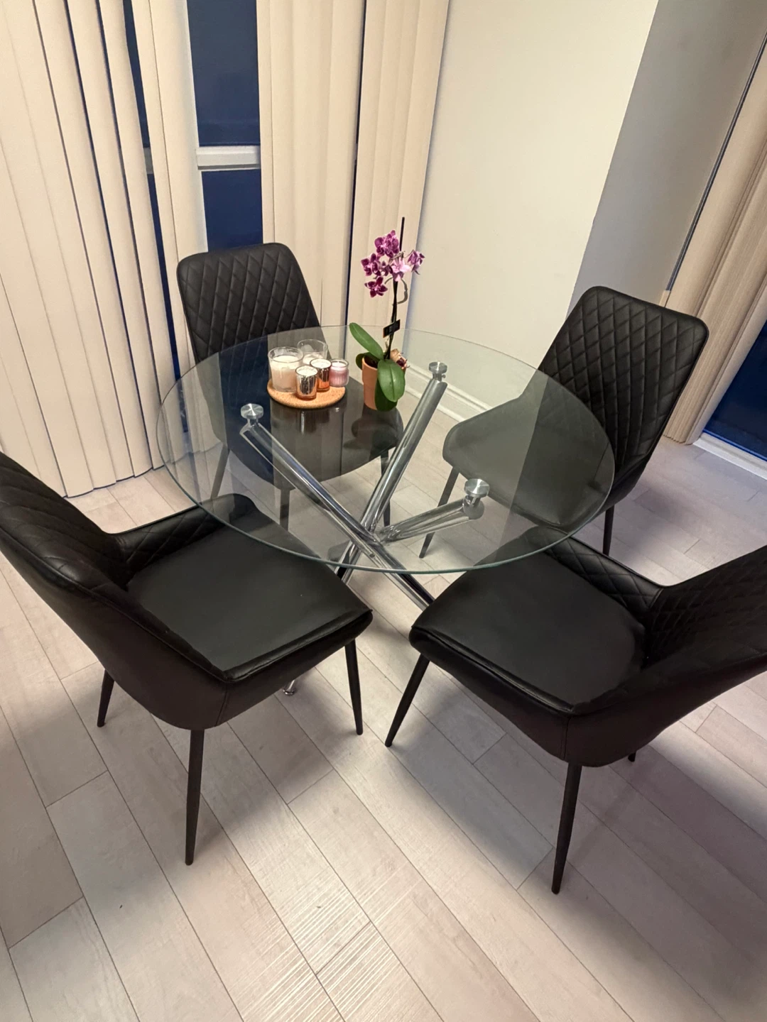 Glass Dining Table with 4 Chairs - photo 3