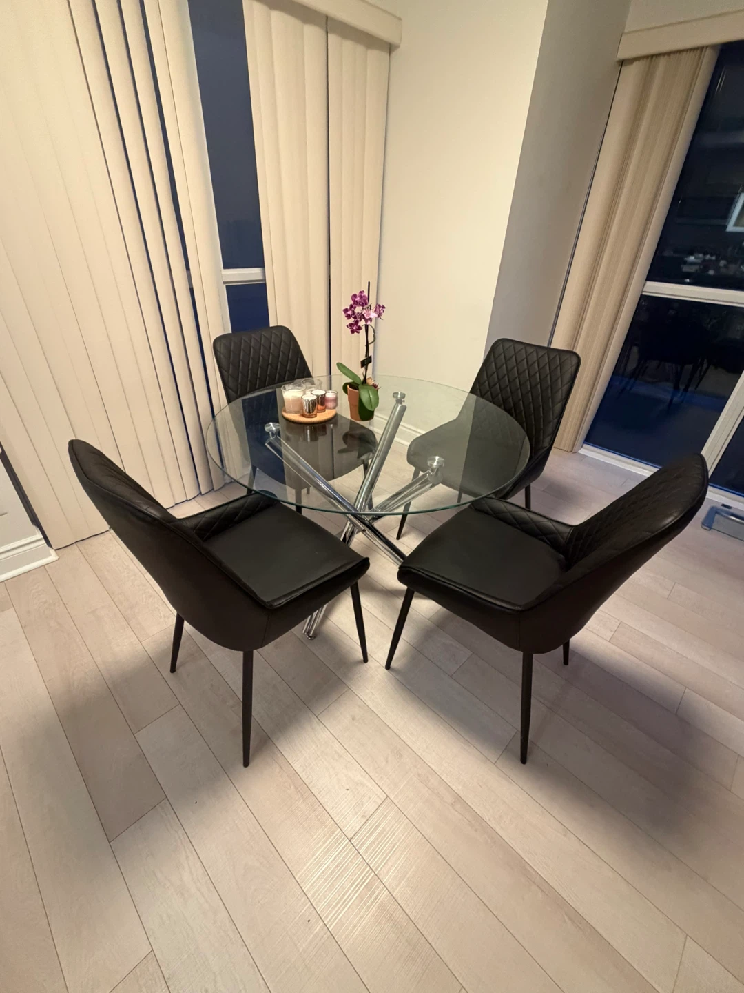 Glass Dining Table with 4 Chairs - photo 4