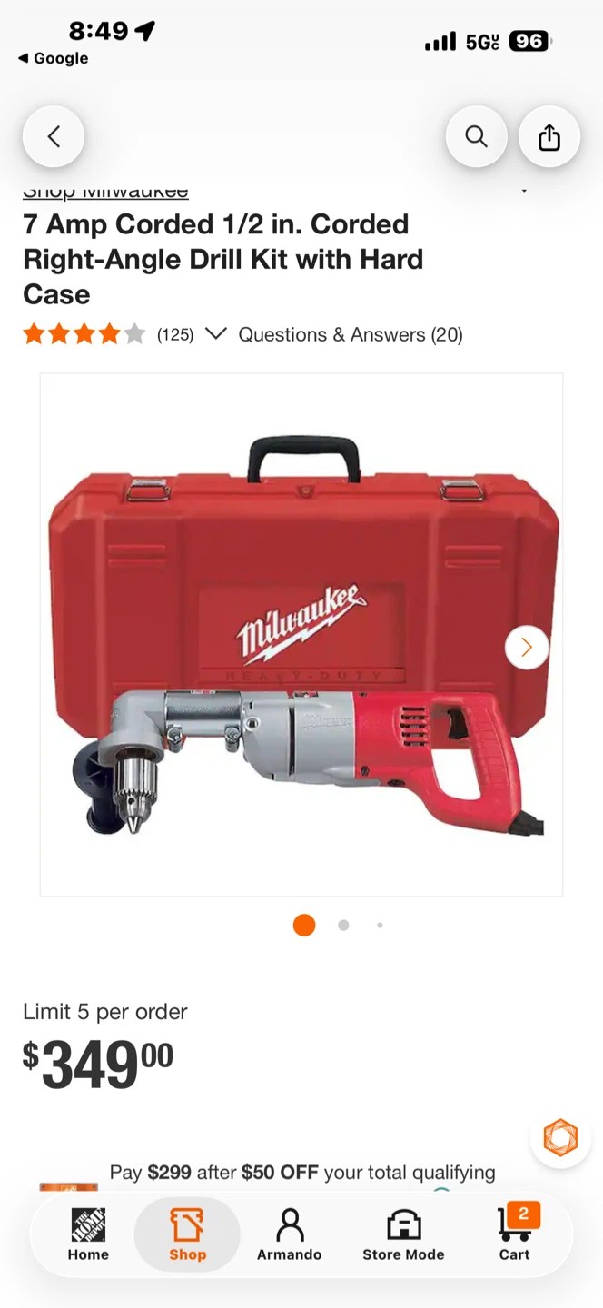 Milwaukee 7 Amp 1/2 in. Right-Angle Drill Kit - photo 4