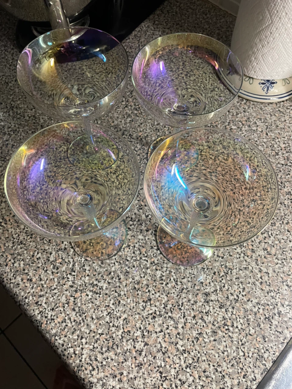 Set of 4 Iridescent Coupe Glasses