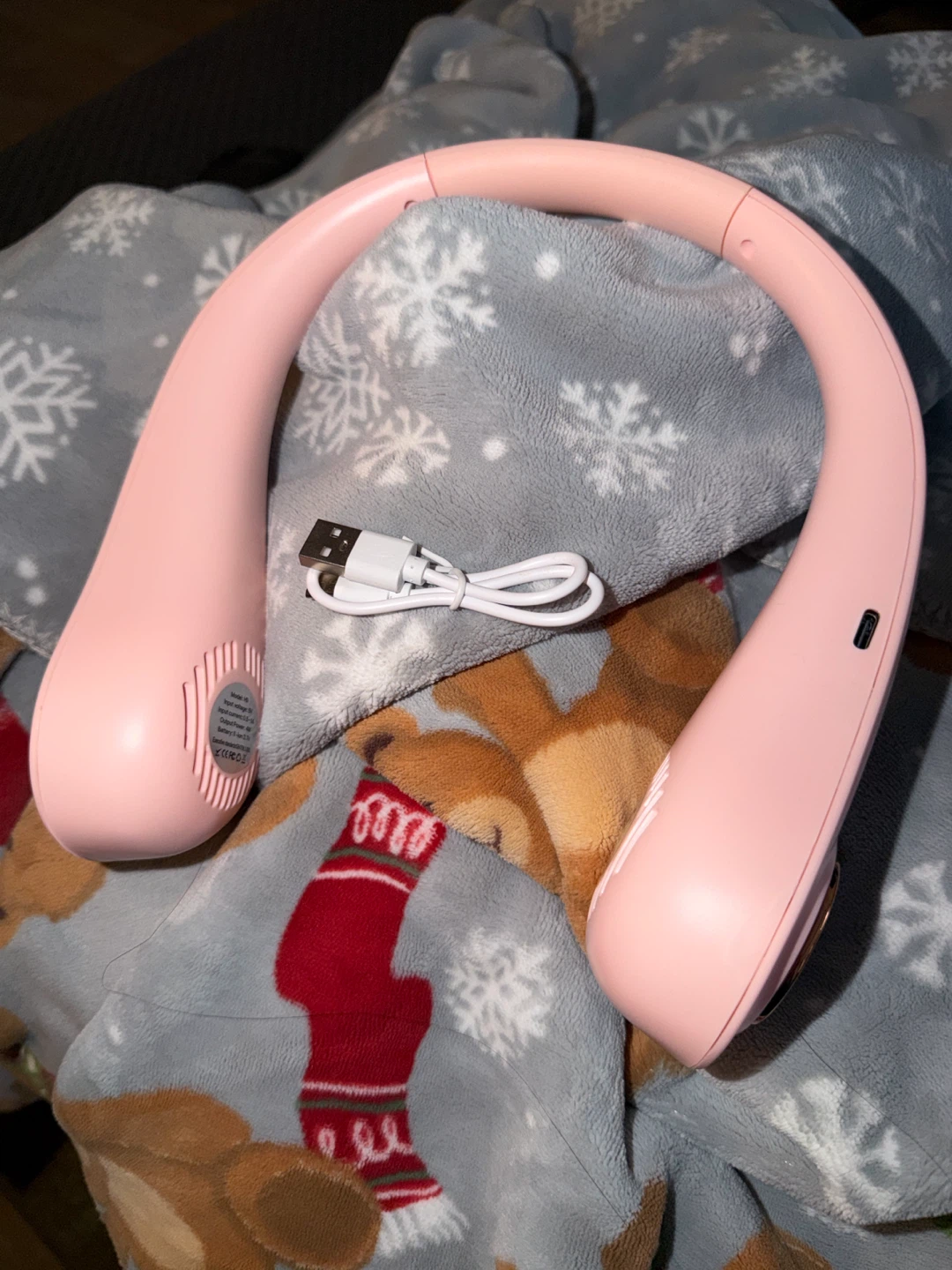 🏈 New Pink Portable Rechargeable Neck Fan