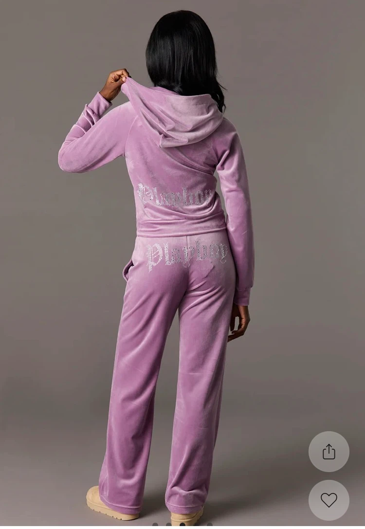 NEW playboy Velour Tracksuit Lavender - photo 2