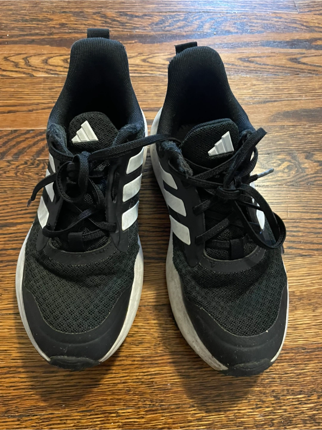 🏈 Adidas Kids Running Shoes Black Size 3.5