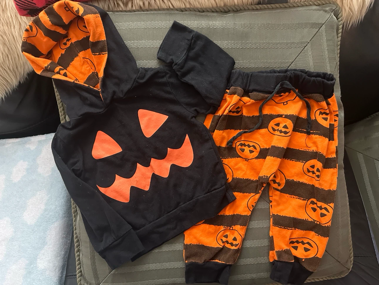Toddler Halloween Pumpkin Hoodie and Pants Set