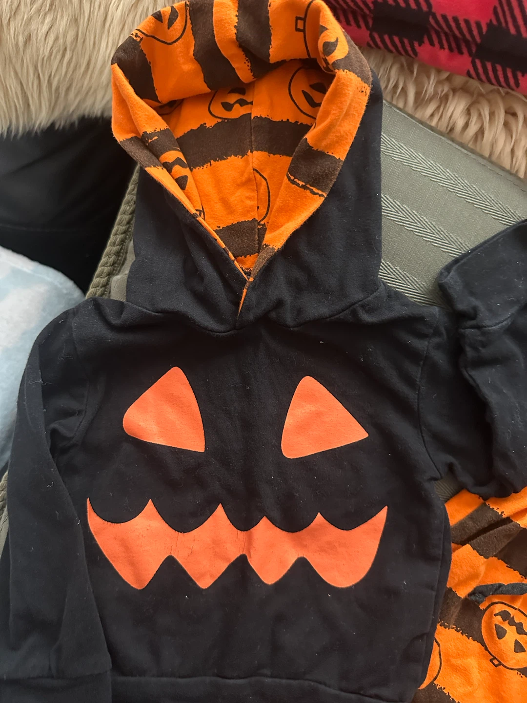 Toddler Halloween Pumpkin Hoodie and Pants Set - photo 2