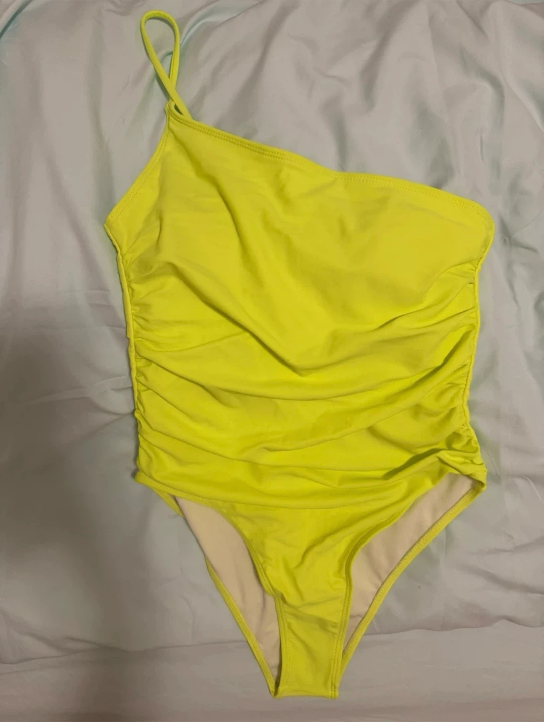 Brand New Neon Yellow One-Shoulder One-Piece Swimsuit