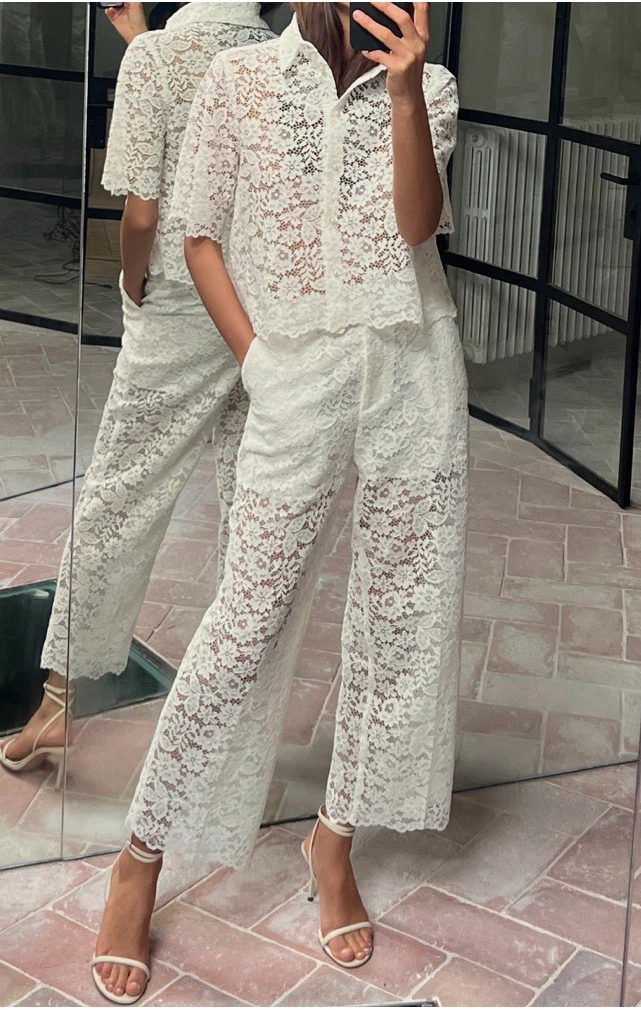 Zara Lace Cropped Trousers 🏈 - photo 2