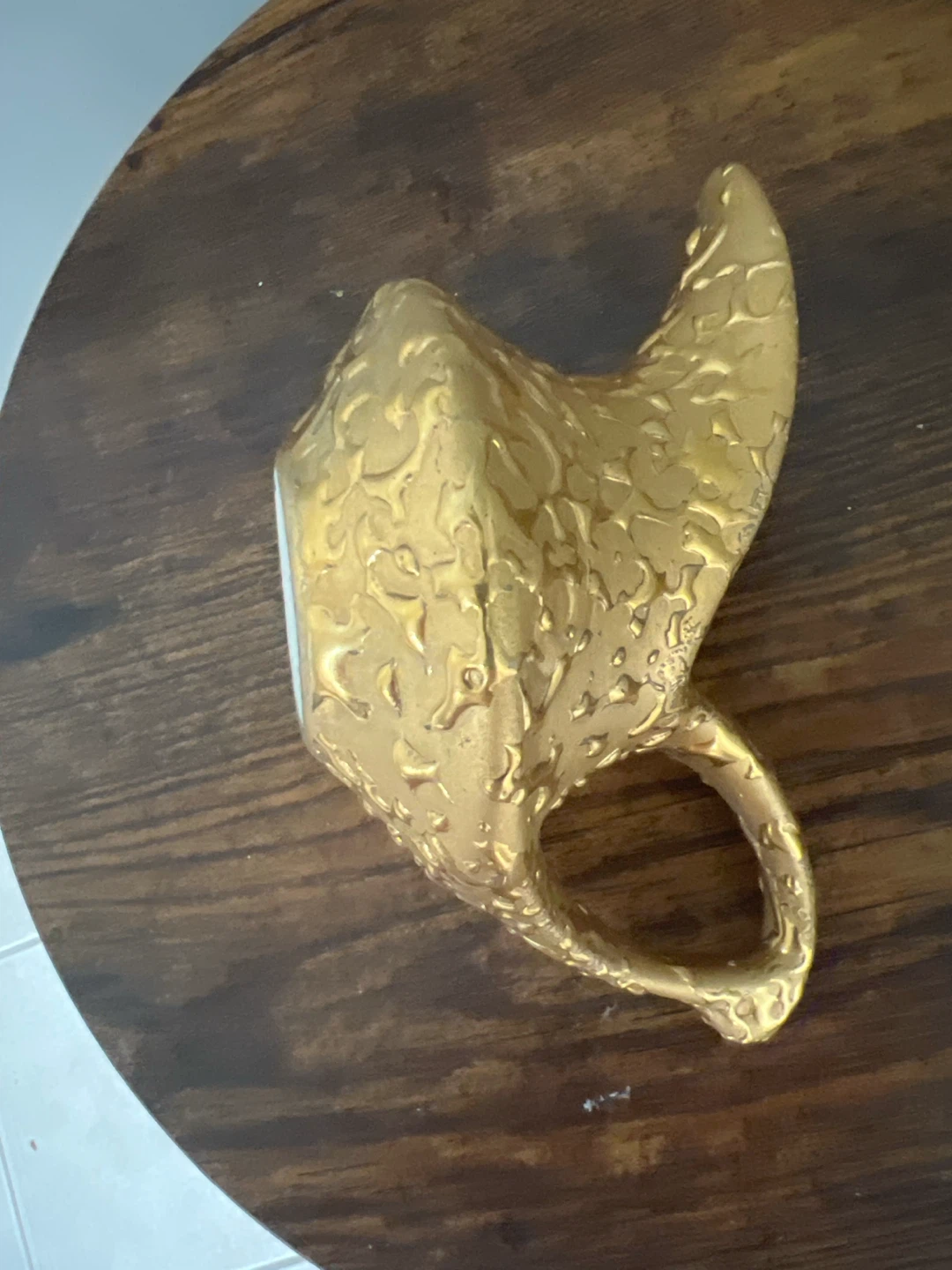 Gold Textured Ceramic Creamer Pitcher - photo 3