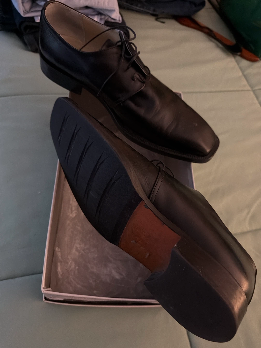 Mens Black Leather Dress Shoes