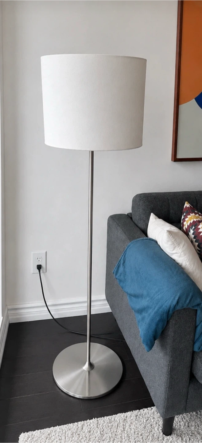 Modern Brushed Steel Floor Lamp