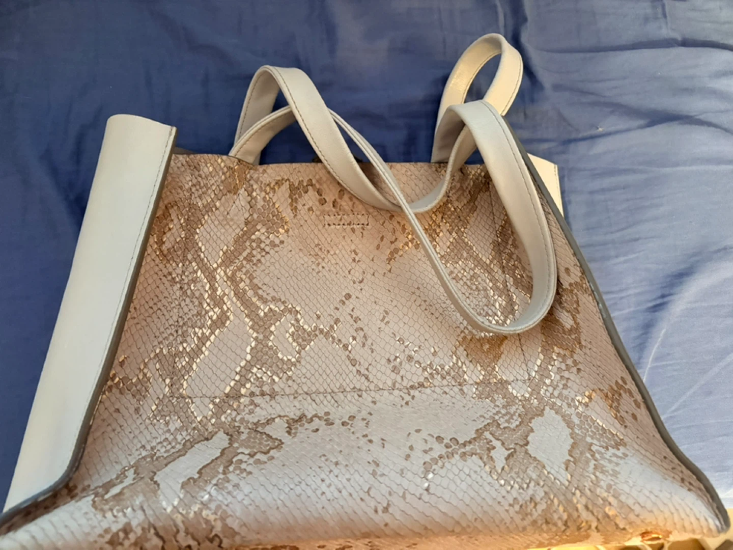 Banana Republic leather snakeskin work bag