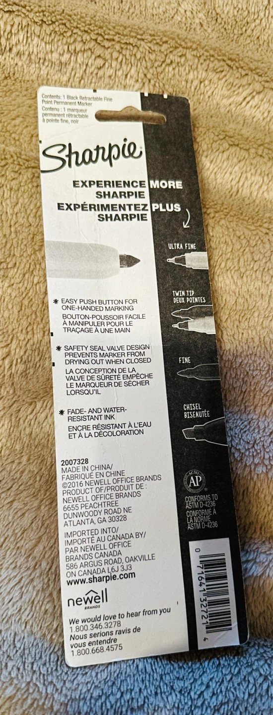 Sharpie Black Retractable Fine Point Permanent Marker - photo 2