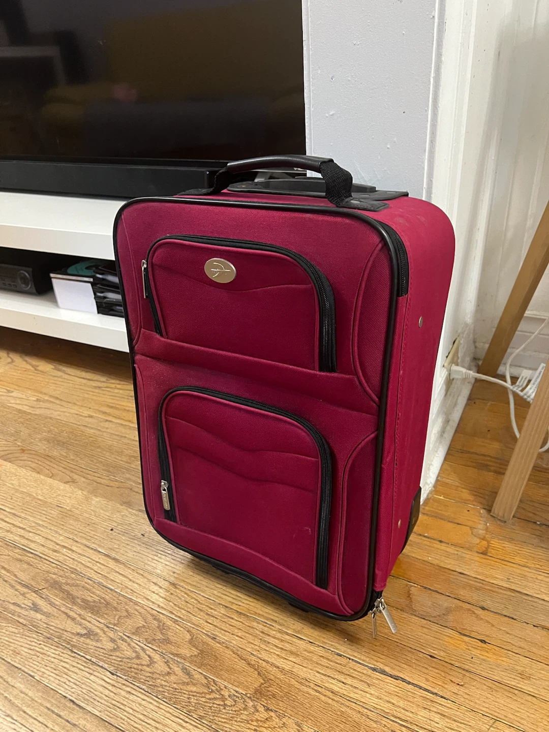 🏈 Red Carry-On Luggage Suitcase
