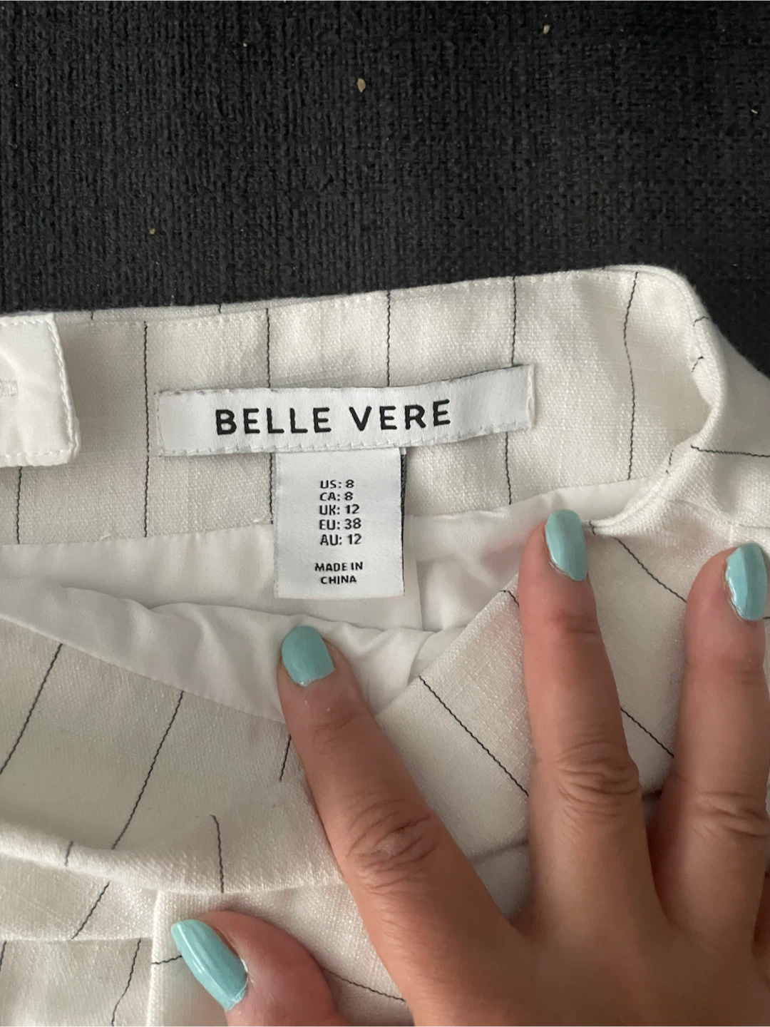 Belle Vere pinstriped wrap skirt