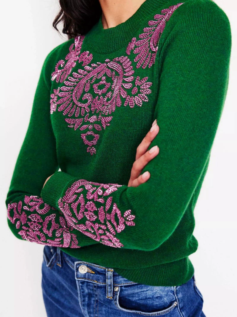 Boden Fenella Embellished Sweater