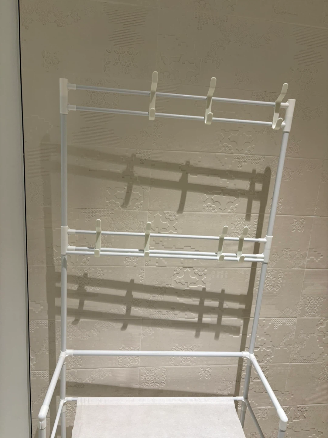 White metal coat rack and shoe organizer - photo 3