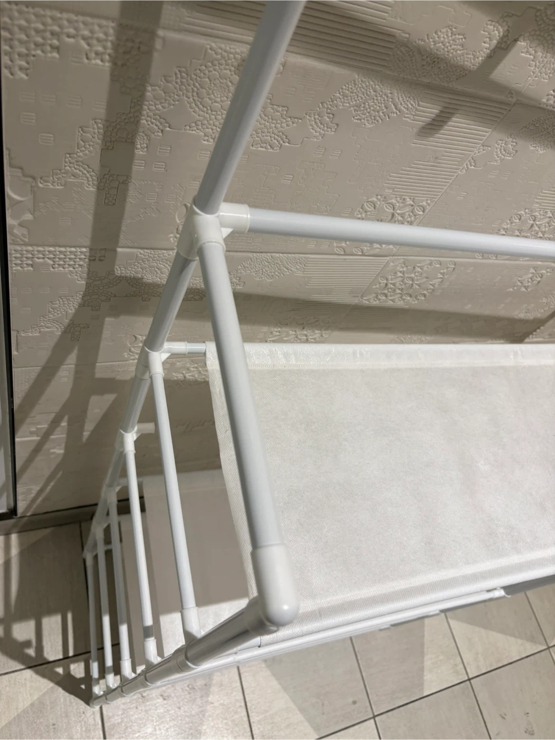 White metal coat rack and shoe organizer - photo 5