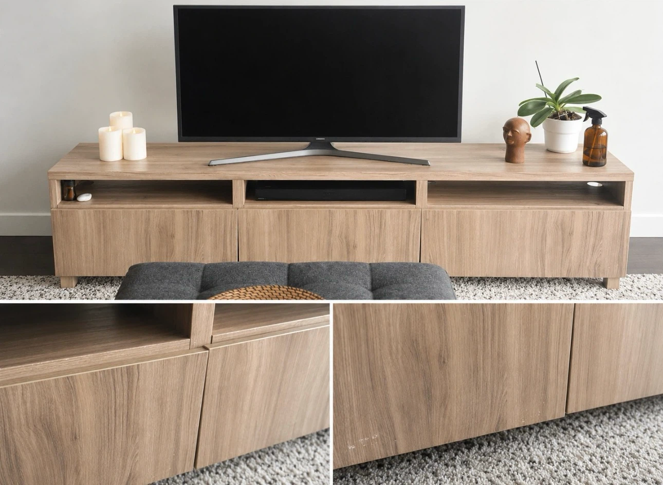 Modern Light Oak Wood TV Stand | 180cm - photo 3
