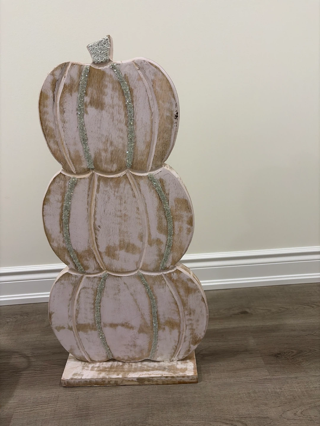 Stacked Wooden Pumpkin Decor